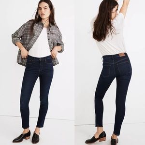 NWT Madewell 9" Mid Rise Skinny Jeans Orland Wash Dark Wash Tencel Denim Size 25